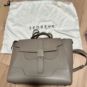 Senreve Maestra Bag | Pebbled Light Gray Leather | GUC